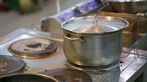 Pan on the stove Stock-Footage 73981574