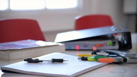 Pan of Student's Revision Stock Footage 90171226