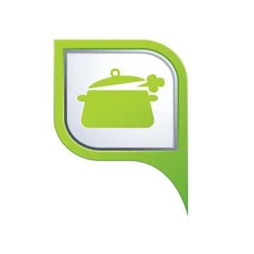 Pan symbol on green map pointer Stock Illustration