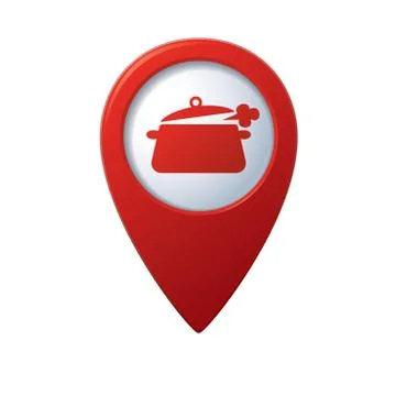 Pan symbol on red marker Stock Illustration