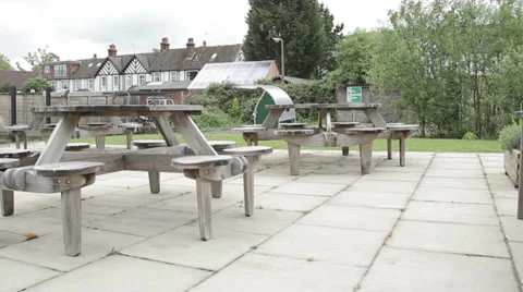 Pan of tables Stock Footage 38851636