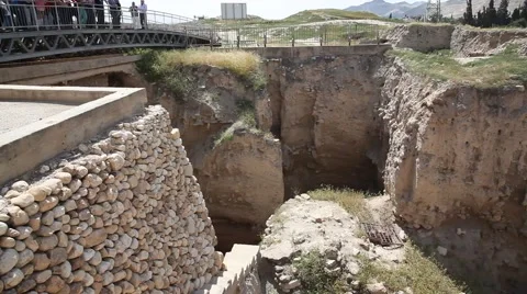 Pan Tel of Jericho, Tell es Sultan Stock Footage 50163607