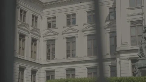 Pan through metal gates slow motion Georgia State Capital Stock-Footage 133544262