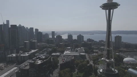 Pan tilt down from SPACE NEEDLE Stock Footage 317752679