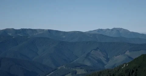 Pan Time Lapse Over Carpathian Mountain Range 스톡 동영상 67056388