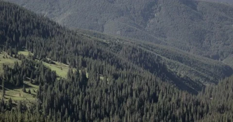 Pan Time Lapse Over Carpathian Mountain Slope Stock Footage 67144319