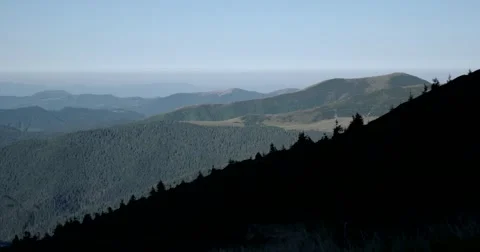 Pan Time Lapse Over Carpathian Mountain Range Stock-Footage 67144683