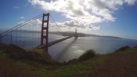 Pan timelapse of the Golden gate bridge, in San Fransisco, California, Unit.. Stock Footage 72446664