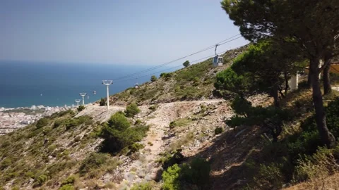 Pan to the top station of the cable car in Andalusia. Stock Footage 152672083