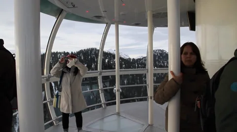 Pan tourist inside the eye of the wind - grouse Stock Footage 38071511