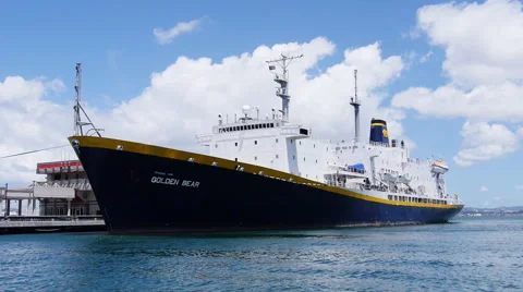 Pan to training school ship Golden Bear Stock Footage 64782369