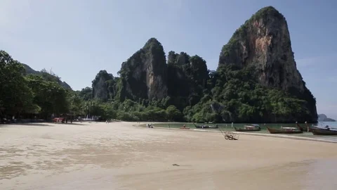 Pan of tropical coastline  Stock Footage 81756817