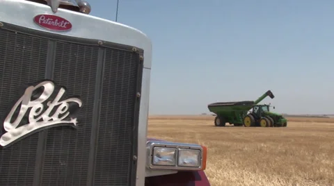 Pan from Truck to Field Stock Footage 35576765