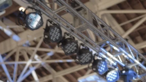 Pan Truss Lights Stock Footage 107662732