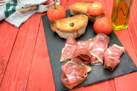 Pan tumaca down left Foto stock