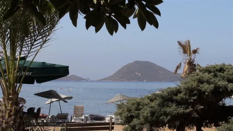 Pan of Turkish bay front Video stock 85513183