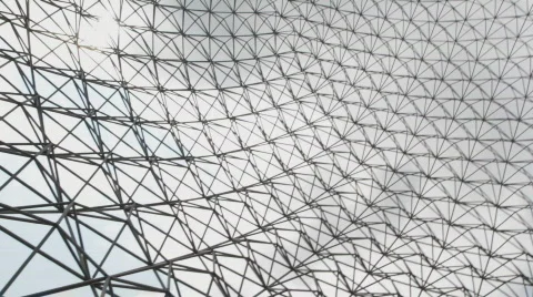 Pan under Geodesic dome. Stock Footage