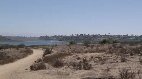 Pan of upper back bay from mesa. Stock Footage 67556949