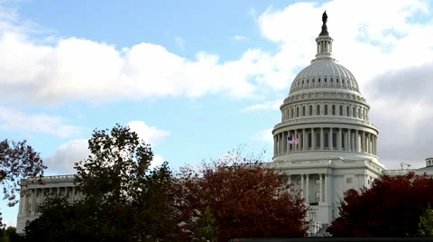 Pan of U.S. Capitol in Washington, DC Stock Footage 51468452