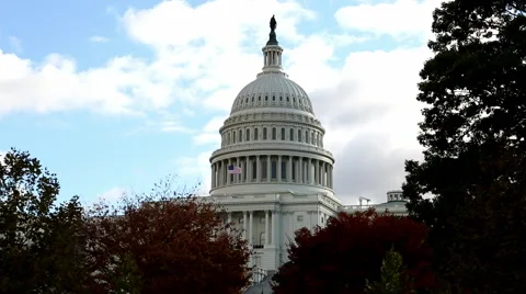 Pan of U.S. Capitol in Washington, DC Stock Footage 51469532