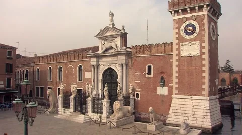 Pan Venice Arsenal Video stock 61344795