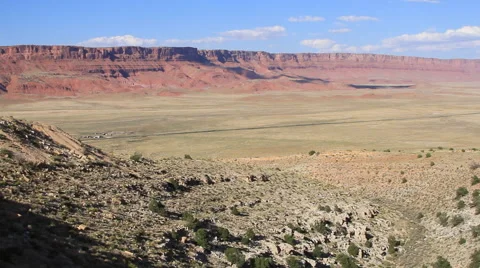 A pan of the Vermillion Cliffs Stock Footage 40722981