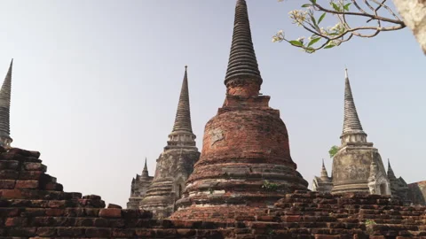 Pan view of Ayutthaya temple, Tailand #614 Video stock 306773614