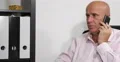 Pan View Business Man Talking Smartphone Mobile Phone Busy Career Discussion 4k or 4k+ Resolution
