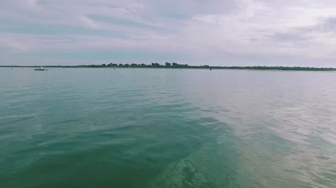 Pan View Calm Water Surface in Ocean Gulf Stock Footage 59432970