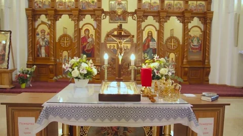 Pan View in Church Stock Footage 71305726