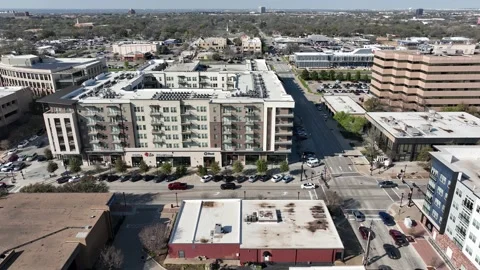 Pan view of downtown Arlington Texas Stock Footage 239794832