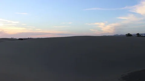 Pan view from the Dunes of Maspalomas Stock Footage 74156931