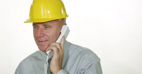 Pan View Engineer Smilling Attitude Phone Talking Production Process Details Stock Footage 61448815