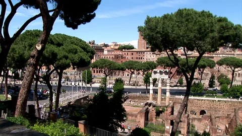 A Pan View Of The Forum of Ceasar 스톡 동영상 101649152