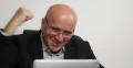 Pan View Happy Cheerful One Man Wears Eyeglasses Office Work Digital Tablet 4k or 4k+ Resolution