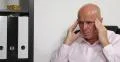Pan View Office Business Person Disappointed Headache Pain Suffering Alone 4k or 4k+ Resolution