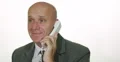 Pan View Office Businessman Landline Partner Connection Talk Excellent Mood 4k or 4k+ Resolution