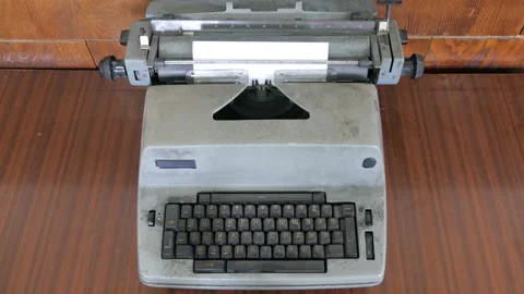 Pan view of old typewriter Stock Footage 96001980