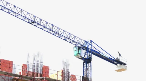 Pan view over a construction crane Stock Footage 41421442