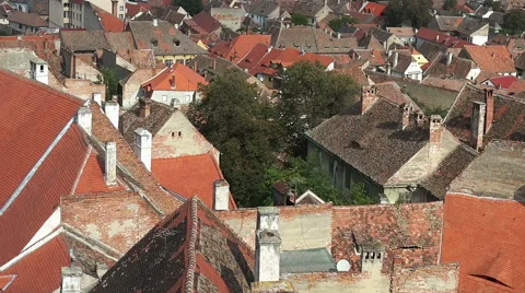 Pan view over an old city Stock Footage 42420314