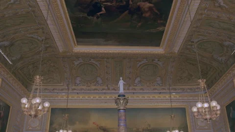 Pan view of Palace of Versailles Coronation Room, Paris, France, Video Stock-Footage 280266327
