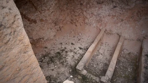 Pan view on punic tomb necropolis Stock-Footage 83046326