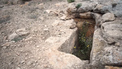 Pan view on punic tomb necropolis Stock-Footage 83046526