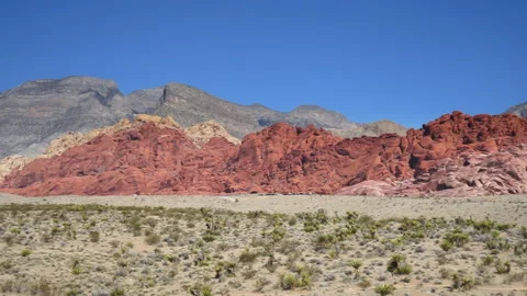 Pan view of Red Rock Canyon near Las Vegas, Nevada Video stock 170720021