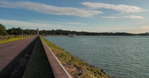 Pan View of River Bank Stock Footage 158158265