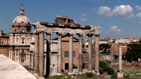 A Pan View Of The Roman Forum 스톡 동영상 101471943