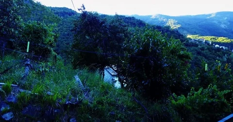 Pan view shot by a drone in italy high mountain Stock Footage 78196876
