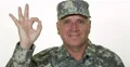 Pan View Smiling Military Man TV Camera Presentation Good Job Ok Hand Gesture 4k or 4k+ Resolution