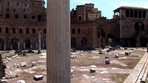 A pan view of Trajan’s Forum In Rome 스톡 동영상 101962150
