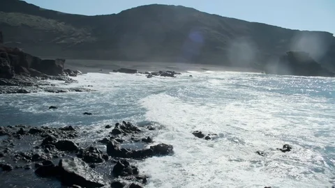 Pan Volcanic Coast Stock Footage 101827868